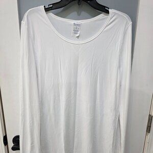 Champion White Long Sleeve Shirt with Thumb Holes Size L